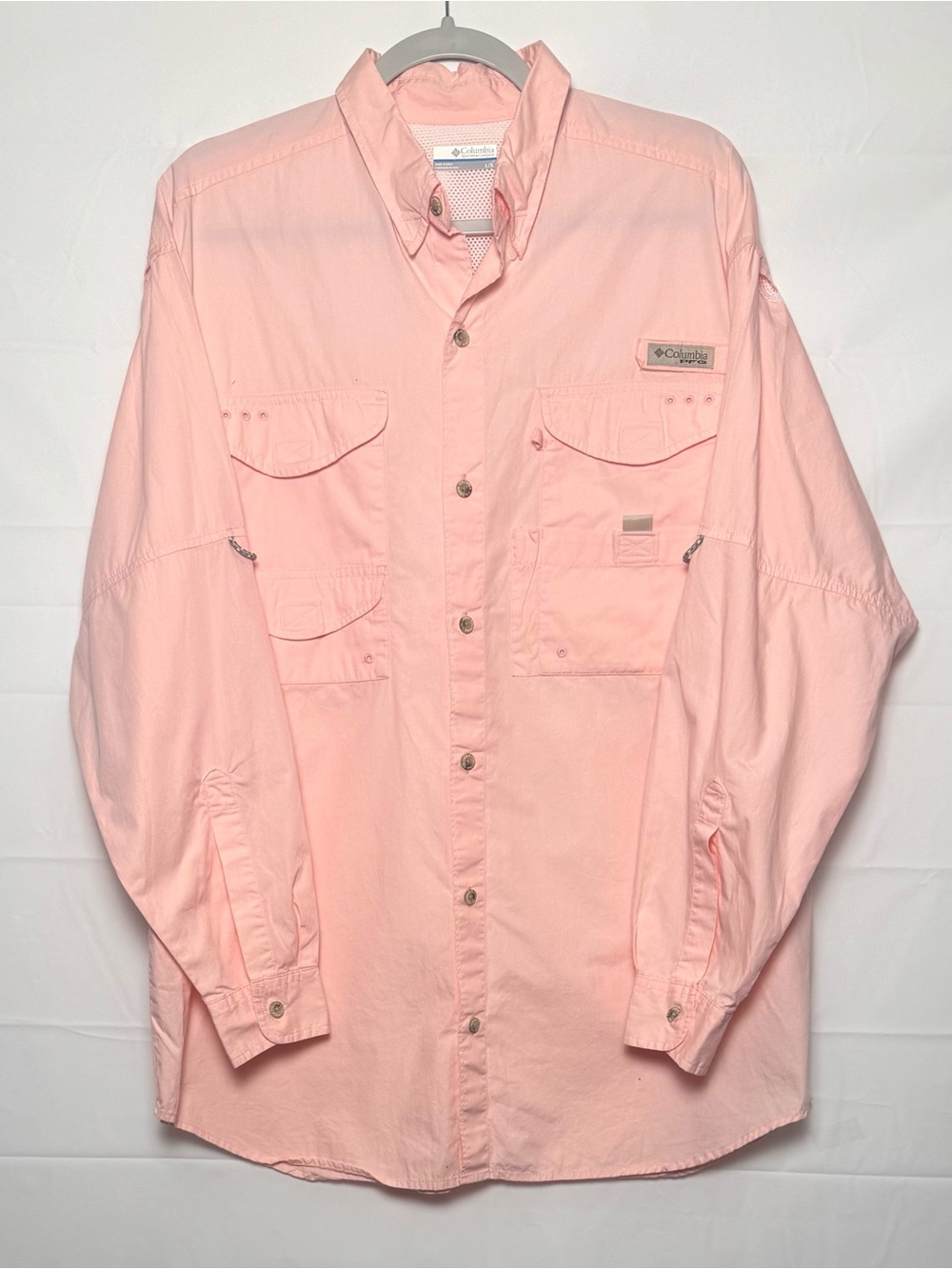 Columbia Men’s Lightweight Peach Long-Sleeve, Cotton Shirt Jacket, Size L. NWOT